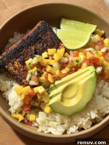 Blackened Salmon Bowls with Mango Salsa