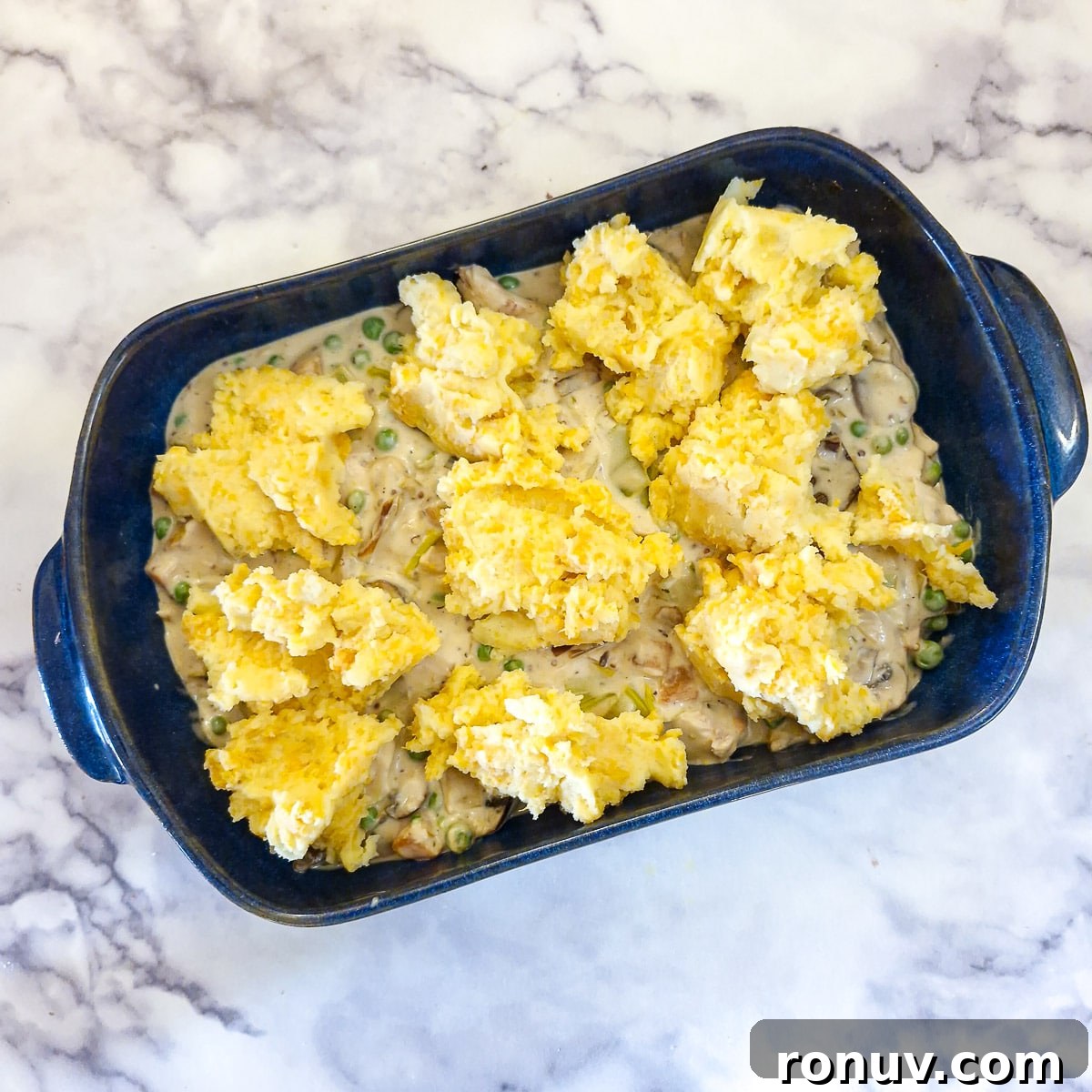 Turn Leftover Chicken Into Shepherd's Pie 12 Spoonfuls of potato mash on top of the chicken filling.