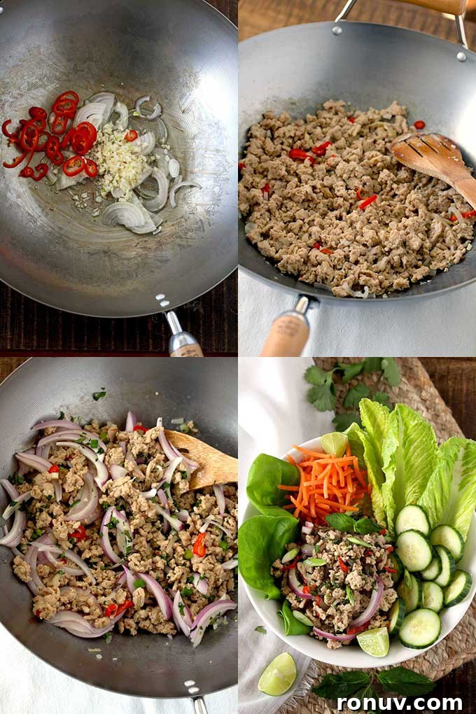 Thai Larb Gai (Chicken Larb) Recipe 5 Step by step photos on how to make Larb (Laap)