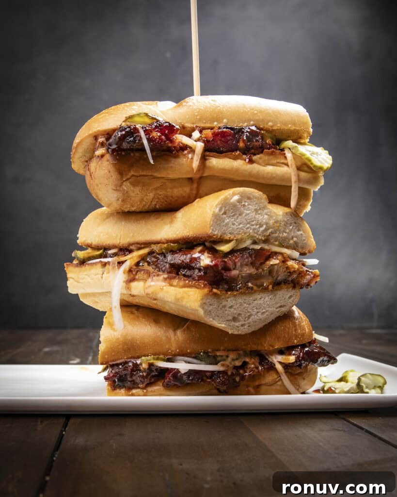 Smoked Rib Sandwich Recipe: McDonald's Copycat 8 Assembled rib sandwich