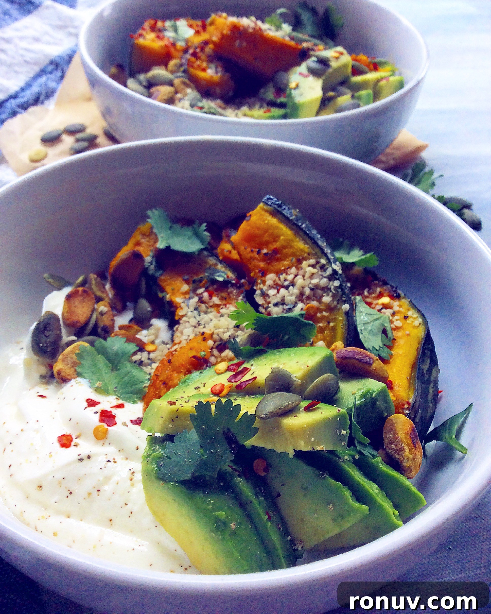 Savory Yogurt Bowl Recipe with Roasted Kabocha and Pistachios 4 Savory Yogurt Bowls with Roasted Kabocha and Pistachios