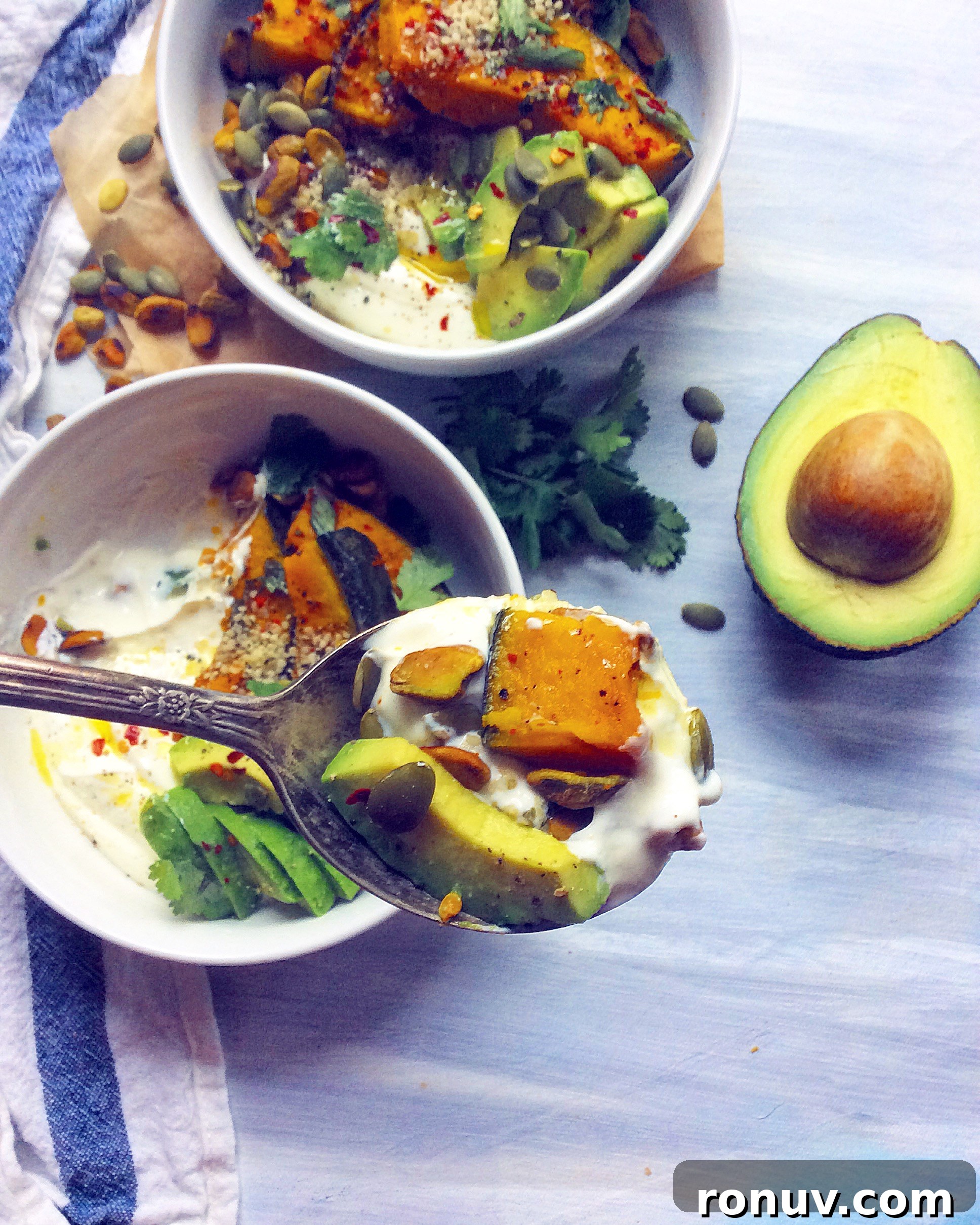 Savory Yogurt Bowl Recipe with Roasted Kabocha and Pistachios 5 Savory Yogurt Bowls with Roasted Kabocha and Pistachios