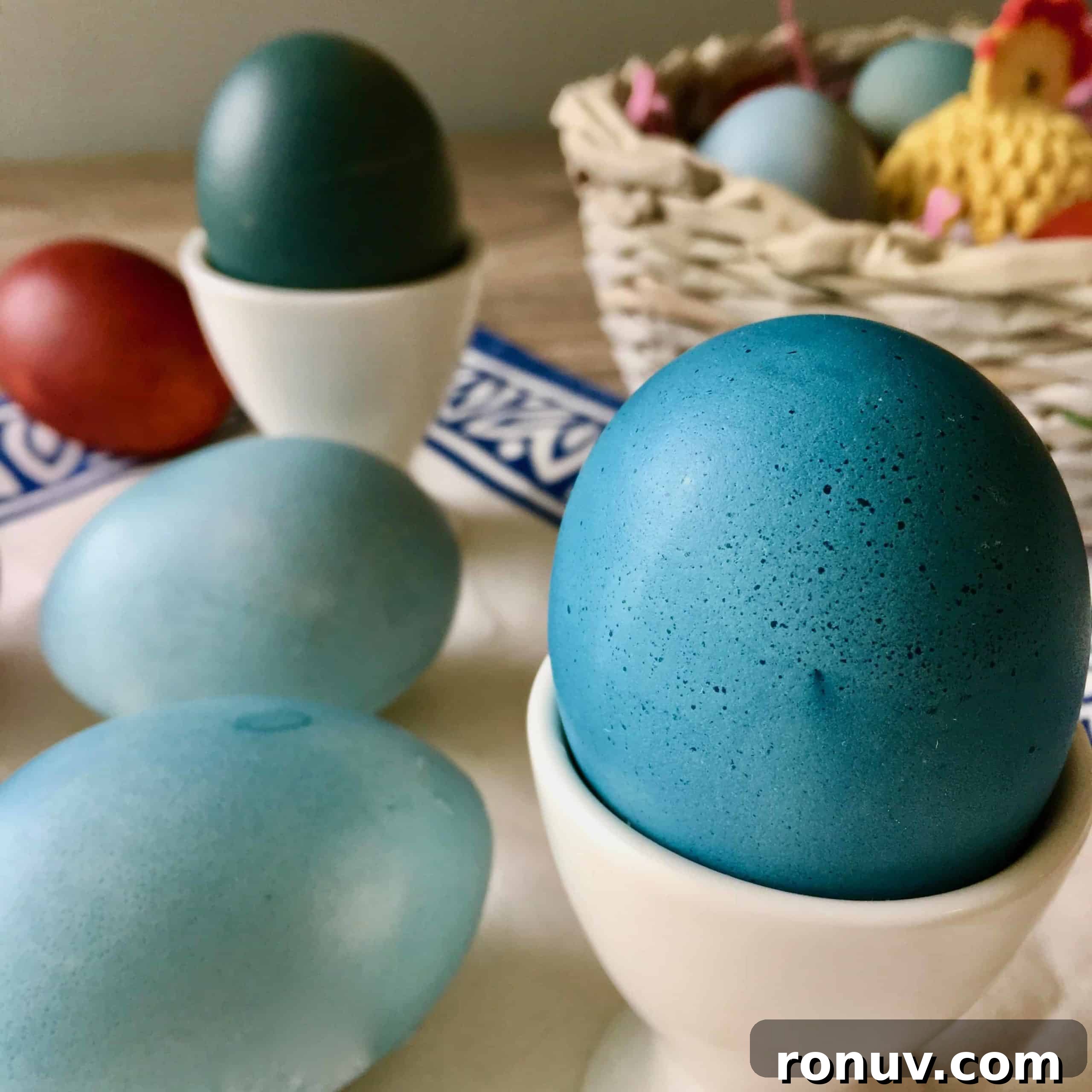 blue egg in an egg cup