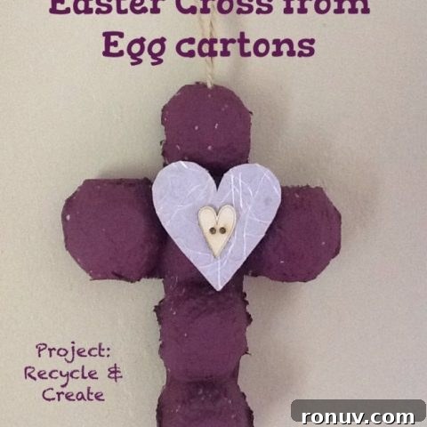Egg box easter cross craft painted purple