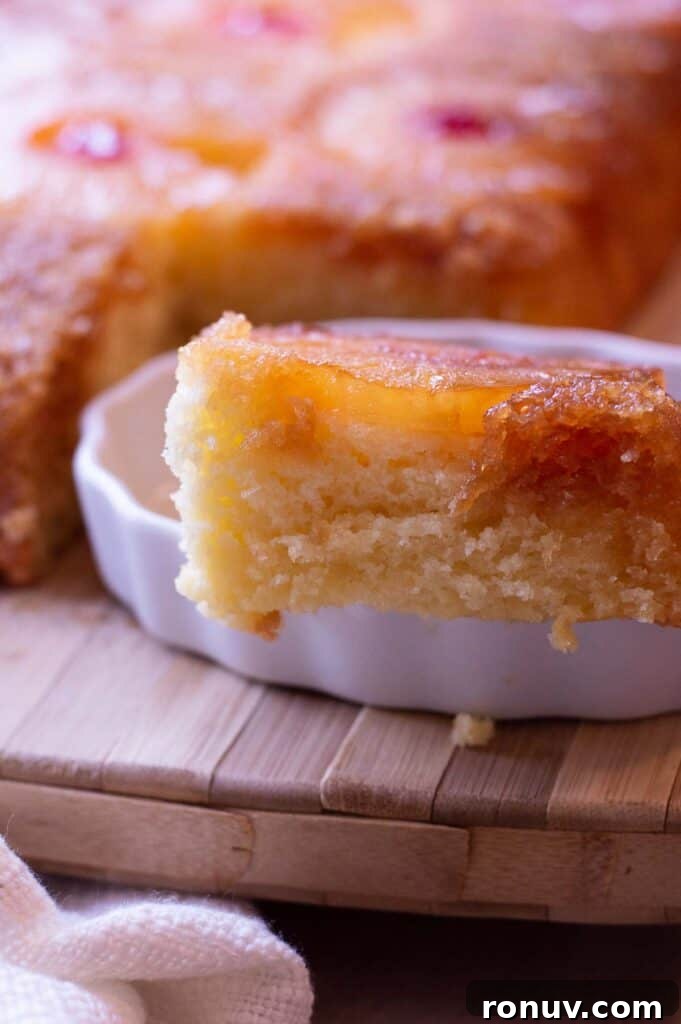 Gluten-Free Pineapple Upside-Down Cake Recipe 8 Gluten free pineapple upside down cake with pineapple rings and maraschino cherries