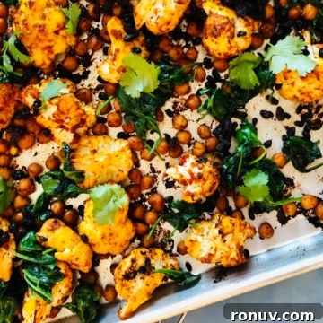 cauliflower, chickpeas and spinach