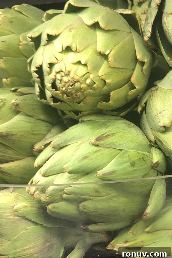 How to Cook Artichokes in the Microwave 19 close up of 2 artichokes
