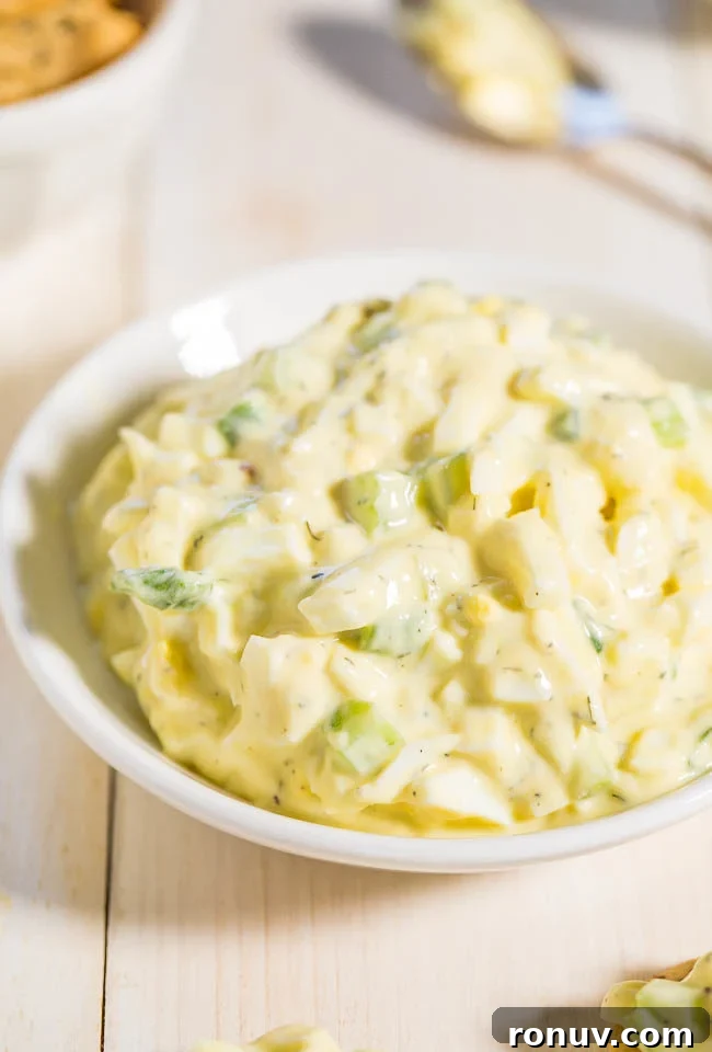 Light Egg Salad Recipe with Greek Yogurt and Dijon 2 Lighter Egg Salad - All the flavor of traditional egg salad minus the fat and calories! Made with 0% fat Greek yogurt to keep it creamy and wayyy healthier!!