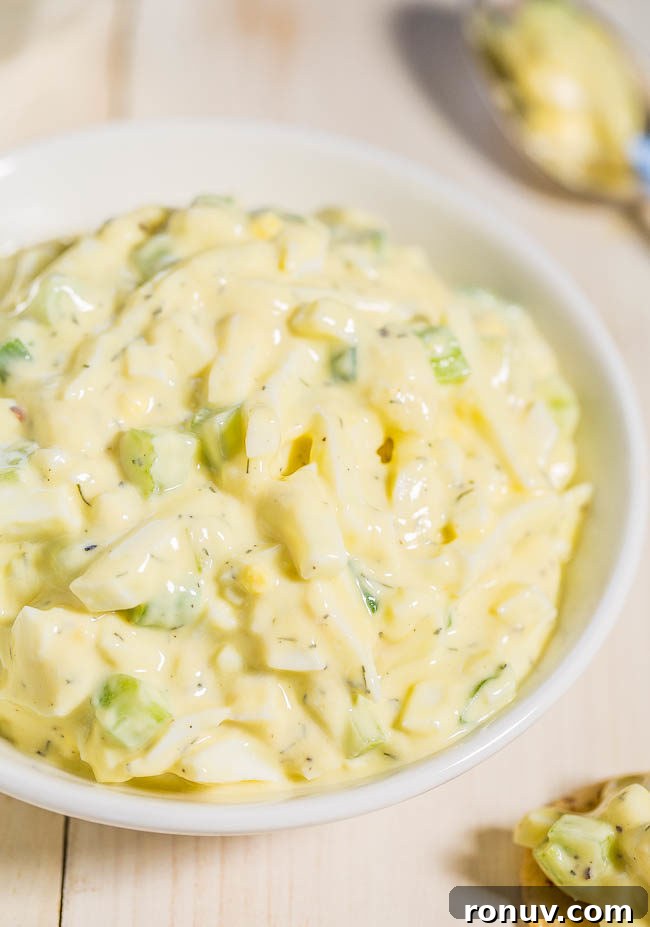 Light Egg Salad Recipe with Greek Yogurt and Dijon 3 Lighter Egg Salad - All the flavor of traditional egg salad minus the fat and calories! Made with 0% fat Greek yogurt to keep it creamy and wayyy healthier!!