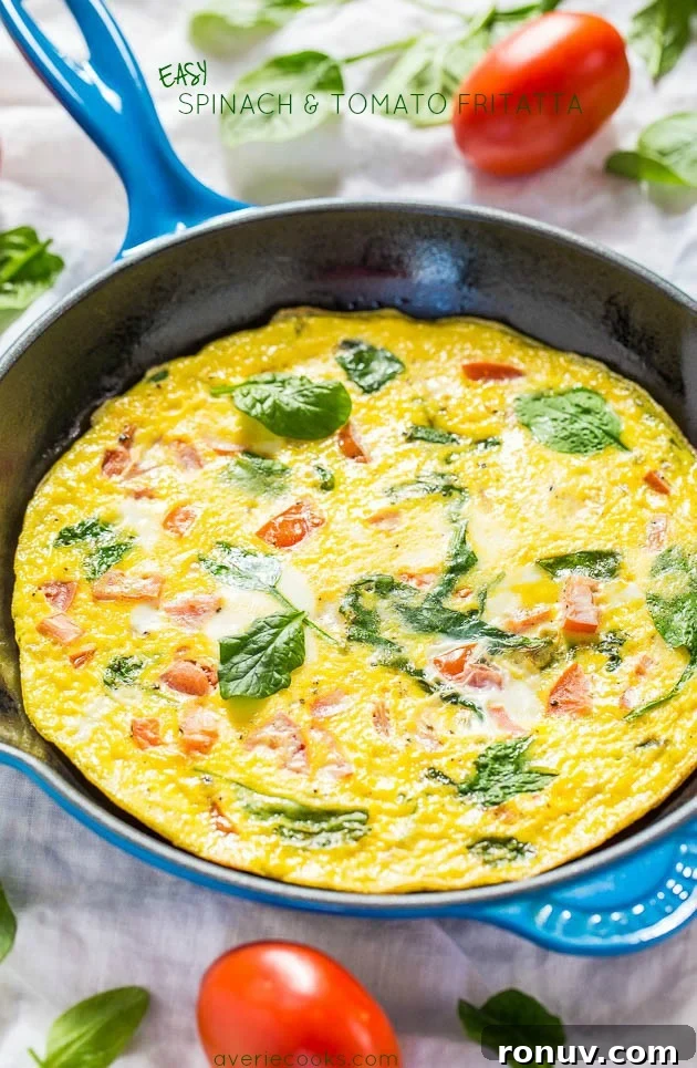 Light Egg Salad Recipe with Greek Yogurt and Dijon 5 Easy Spinach and Tomato Frittata - Ready in 10 minutes and healthy! Perfect for any meal!! Great for using up odds-and-ends veggies, too!!