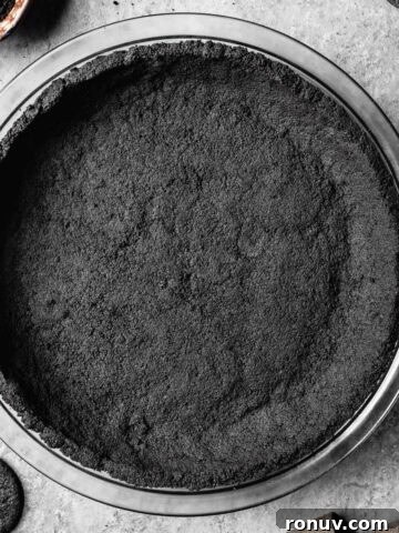 A baked cookie crumb crust.