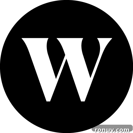 Black circle with white W.
