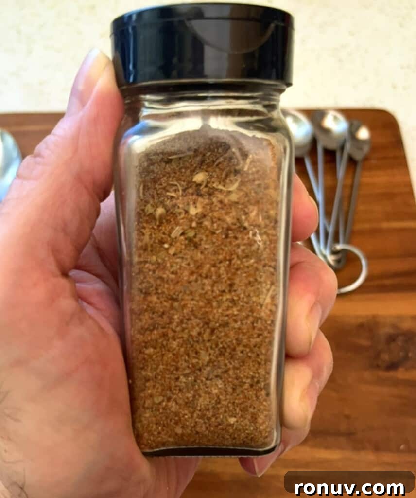 Homemade Chicken Taco Seasoning Mix for Bold Flavor 5 chicken taco seasoning homemade stored in a leftover spice jar