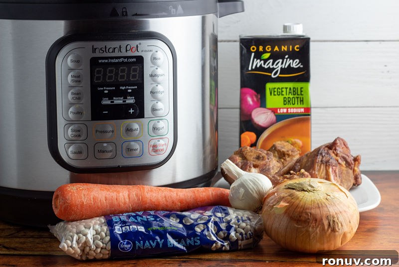 Instant Pot Bean and Bacon Soup: Campbell's Copycat 3 Instant Pot Copycat Bean with Bacon Soup