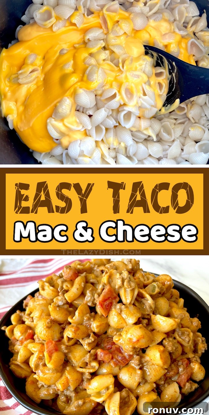 Quick Taco Macaroni and Cheese Dinner Recipe 10 Easy Taco Macaroni and Cheese Dinner | The ultimate comfort food for your picky family! This simple weeknight meal is made with just a few cheap ingredients including ground beef, boxed Mac & cheese, taco seasoning and a can of Rotel. Your picky eaters are going to love it! I make this often on busy school nights because it's really fast to make and my kids go crazy for it. So yummy!