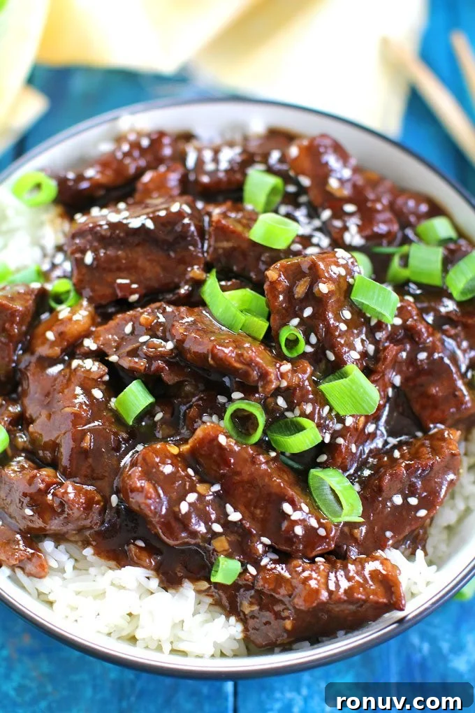 Instant Pot Mongolian Beef ready in 30 minutes! Made with lots of minced garlic and fresh ginger.