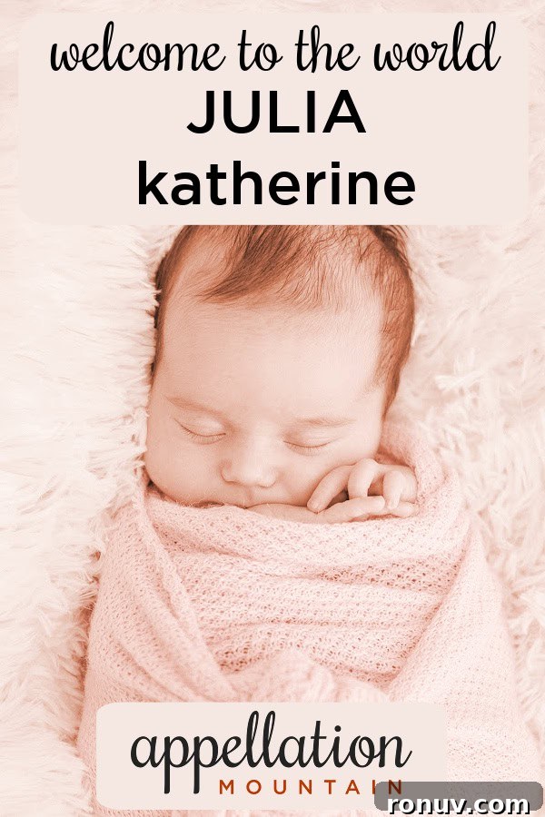 Welcome Julia Katherine to Our Team 2 sleeping baby girl with blanket pulled up to her chin; welcome Julia Katherine