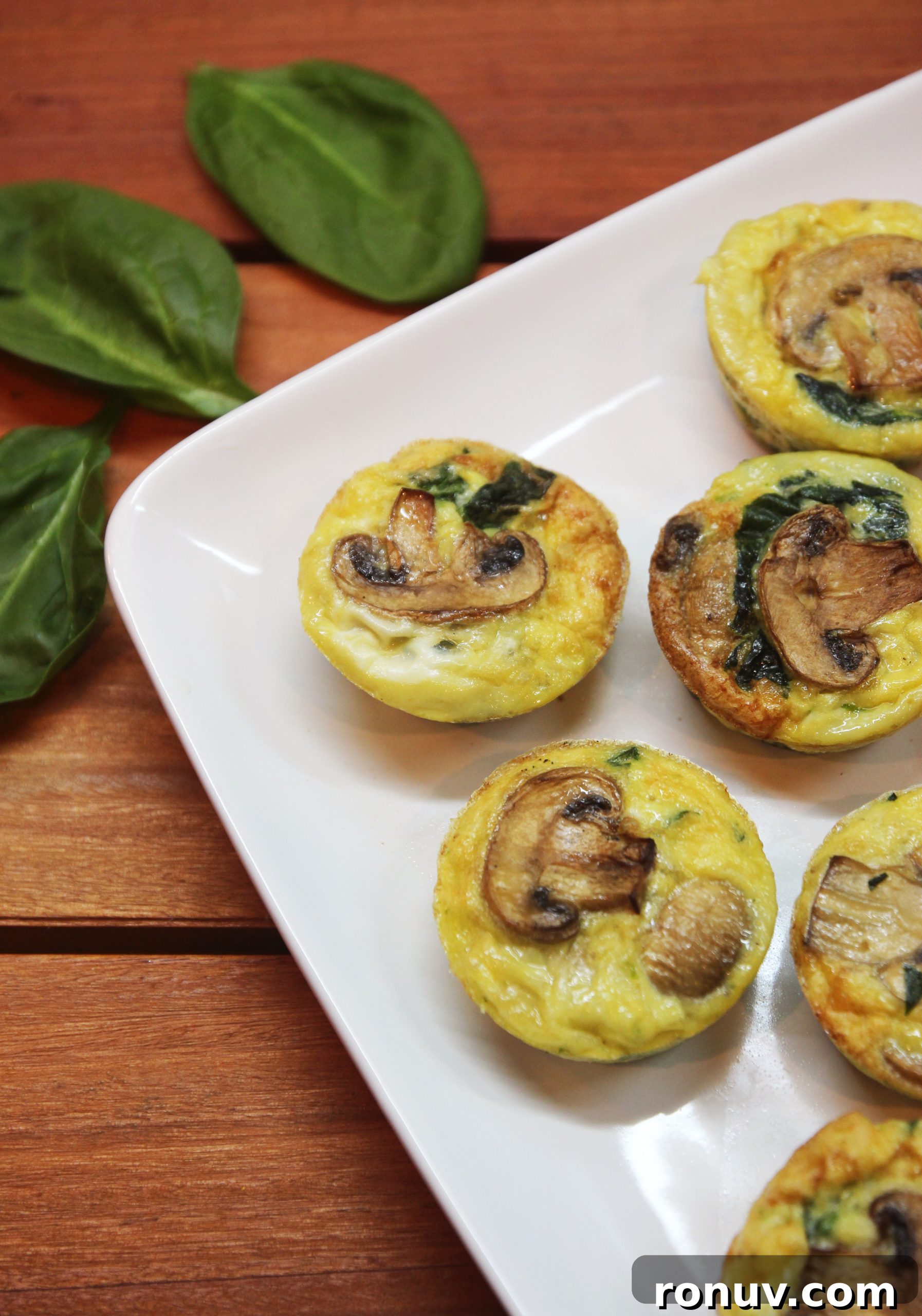 Mini Mushroom and Spinach Quiche Cups 7 Mushroom Spinach Quiche Cups7