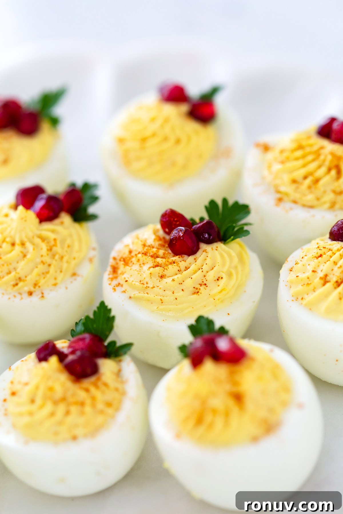Christmas Deviled Eggs with Cranberries and Chives 2 Christmas Deviled Eggs