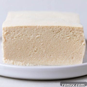 Frozen-thawed silken tofu with a porous texture
