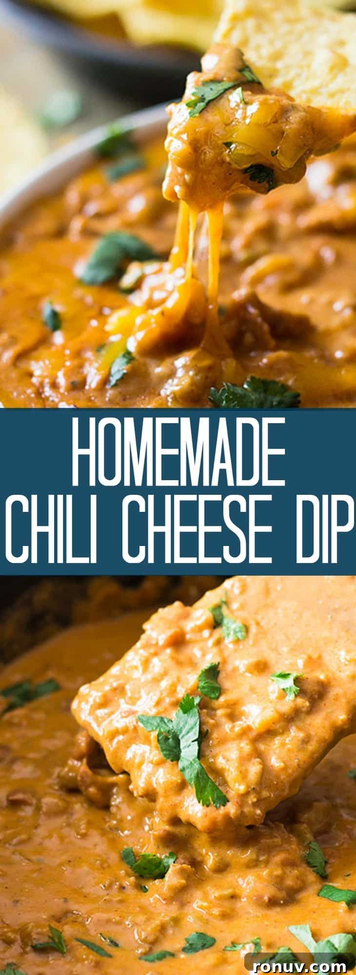 Creamy Homemade Chili Cheese Dip Recipe 5 This Homemade Chili Cheese Dip contains no processed cheese and no canned chili, just simple homemade goodness right in the slow cooker!! | www.countrysidecravings.com