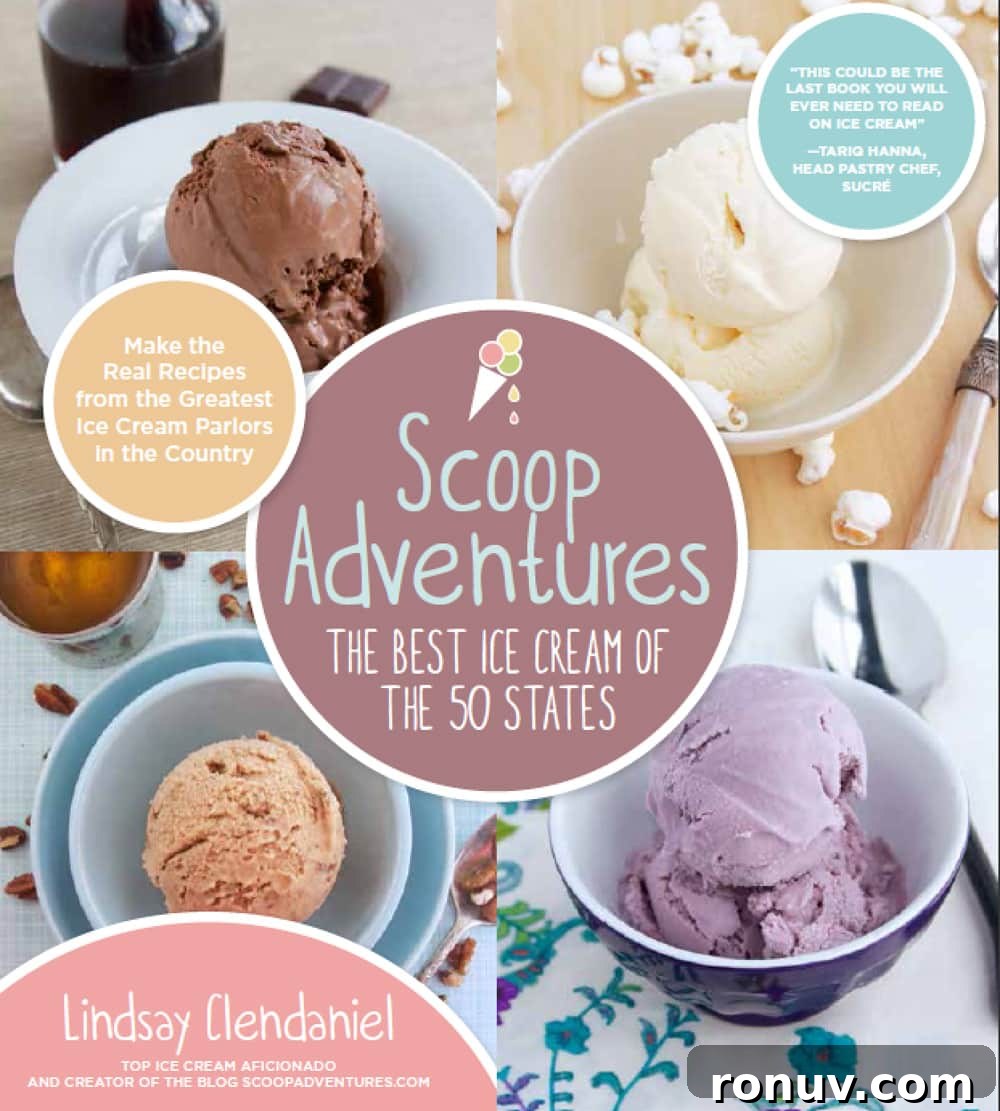 How to Make Tart Cherry Ice Cream 3 Cover of the ice cream cookbook "Scoop Adventures: The Best Ice Cream of the 50 States" by Lindsay Clendaniel.