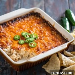 Baked Jalapeño Popper Dip Baked Jalapeño Popper Dip in a ceramic baking dish