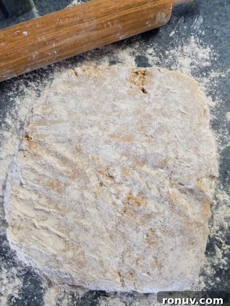 Amish Raisin-Filled Cookies: Old-Fashioned Homestyle Recipe 5 cookie dough on floured countertop