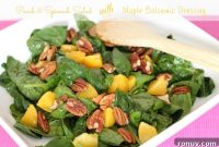 Maple Balsamic Peach and Spinach Salad