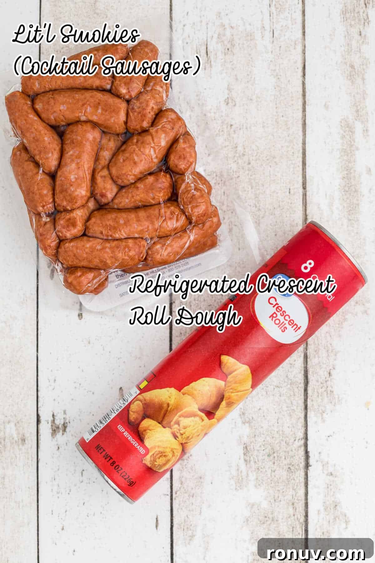 Crispy Air Fryer Pigs in a Blanket Recipe 3 Ingredients needed to make pigs in blankets in the air fryer.