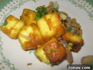Grilled Amritsari paneer cubes