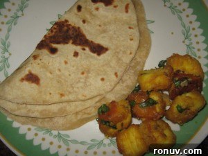 Punjabi kulcha on a skillet