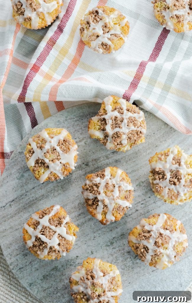 A deliciously moist coffee cake filled with a layer of brown sugar and cinnamon. A sour cream coffee cake muffin filled with brown sugar and cinnamon and topped with streusel.